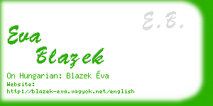eva blazek business card
